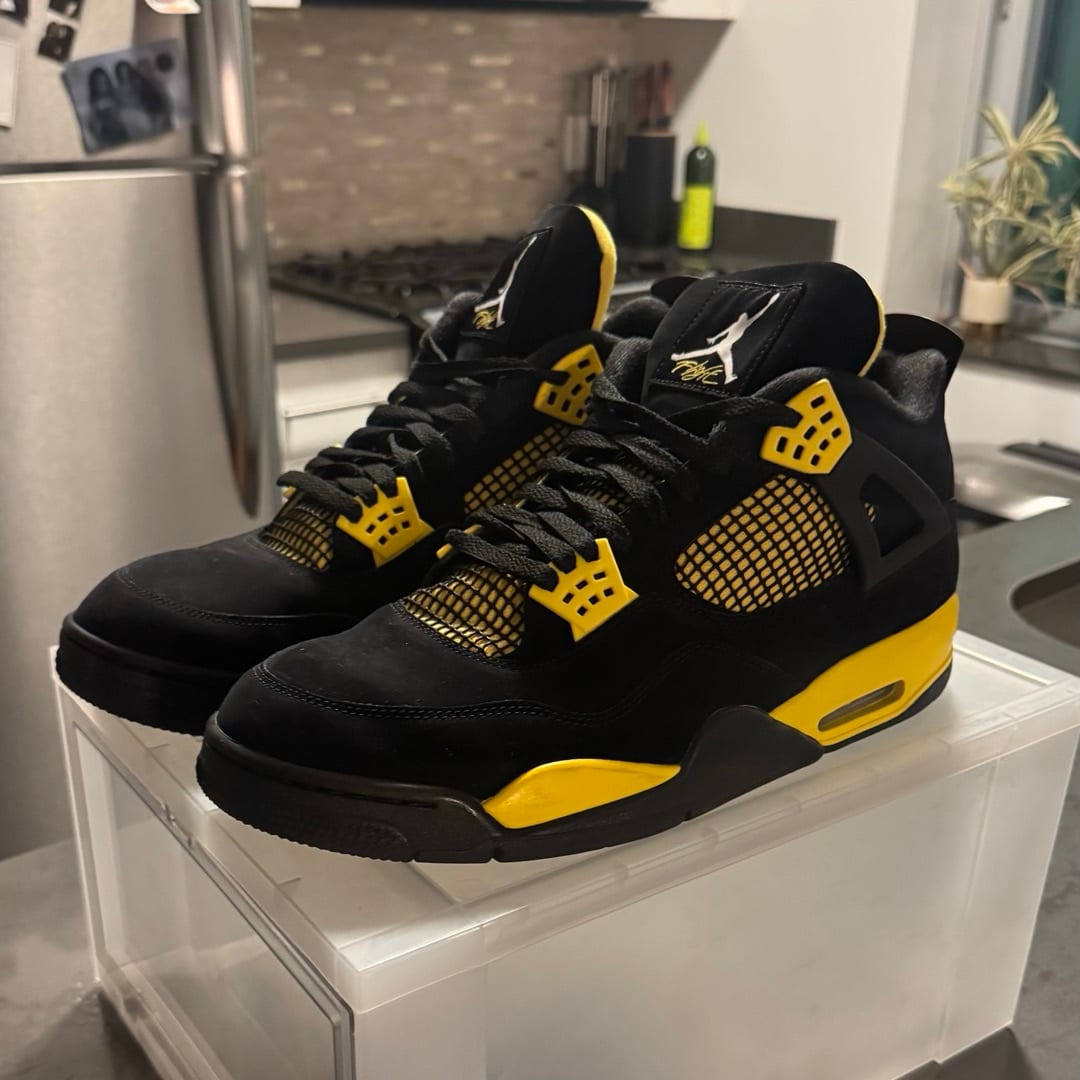 Air Jordan 4 - Black/Tour Yellow-Sz 14