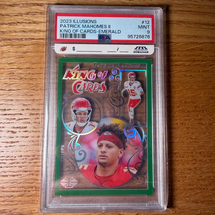 2023 Illusions Patrick Mahomes II King of Cards-Emerald PSA 9