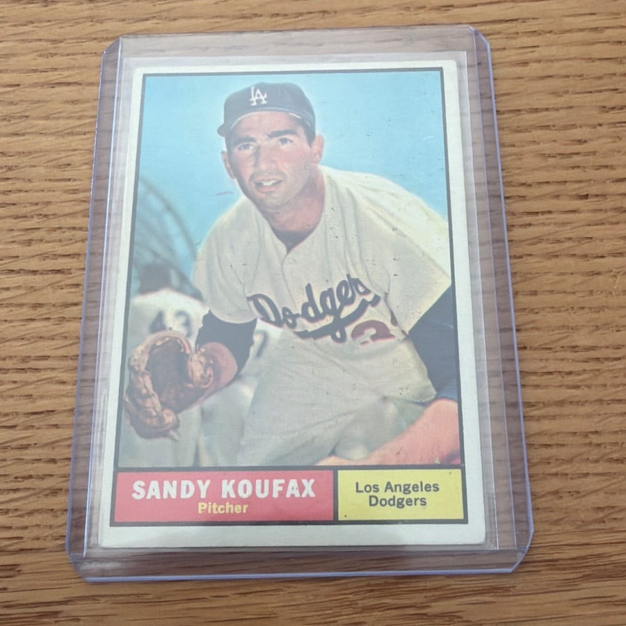 1961 Topps Sandy Koufax #344 Los Angeles Dodgers HOF Vintage Baseball Card — Raw