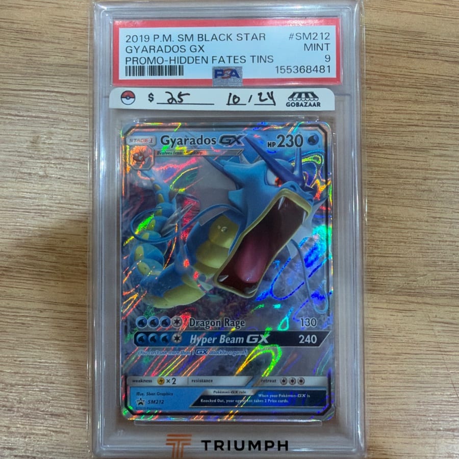2019 Pokemon Gyarados GX SM212 Black Star Promo Hidden Fates Tins PSA 9