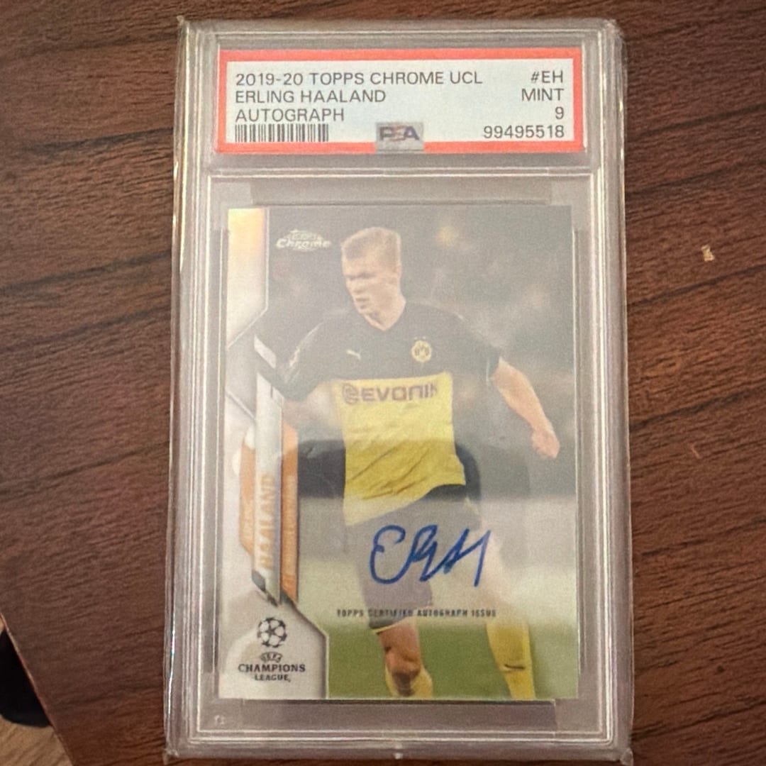2019-20 TOPPS CHROME UCL ERLING HAALAND AUTO PSA 9