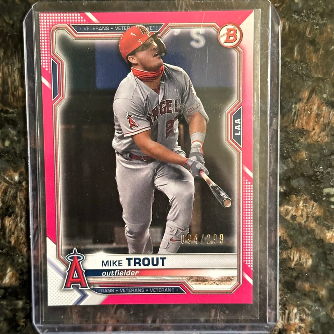 Bowman Chrome Pink 2021 Mike Trout 094/299 [Not Graded]