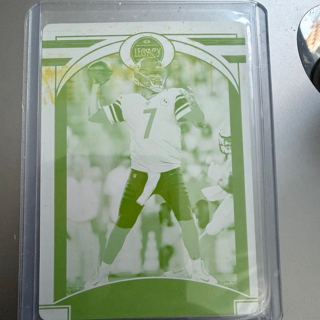 2020 Panini Legacy Football Ben Roethlisberger 1/1 Yellow Printing Plate